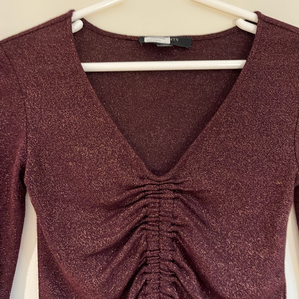 AllSaints Rina Glitz Ruched Drawstring Top. - Picture 4 of 7